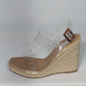NEW Steve Madden Womens Uri Wedge Sandal 9.5 clear